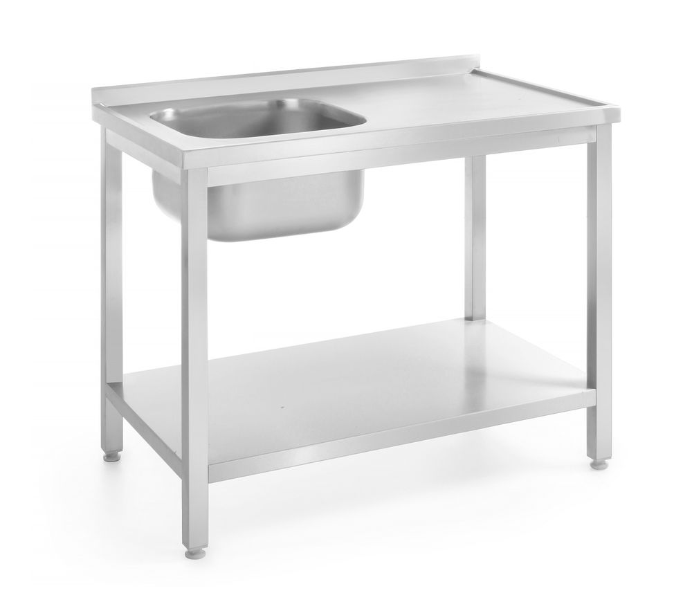 HENDI Waschtisch mit Ablage – verschraubt, Tiefe 600 mm
