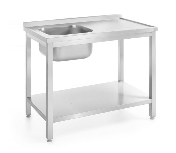 HENDI Waschtisch mit Ablage – verschraubt, Tiefe 600 mm
