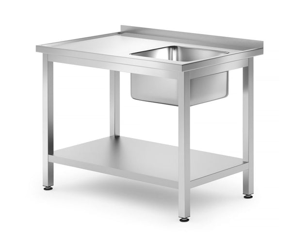 HENDI Waschtisch mit Ablage – verschraubt, Tiefe 700 mm