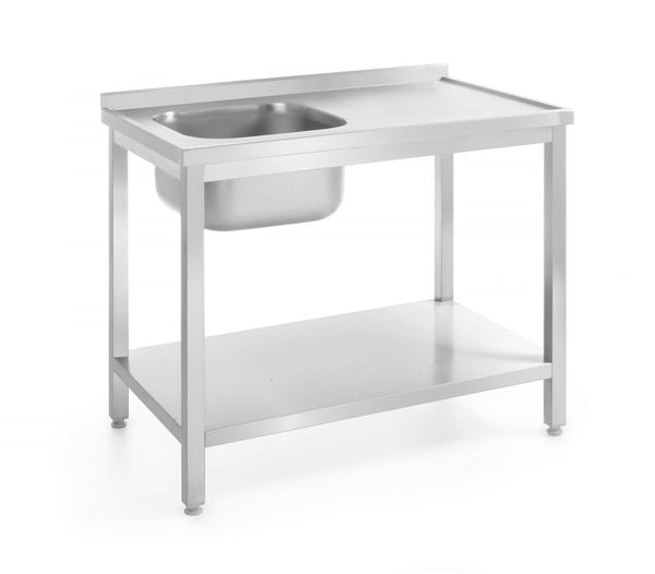 HENDI Waschtisch mit Ablage – verschraubt, Tiefe 700 mm