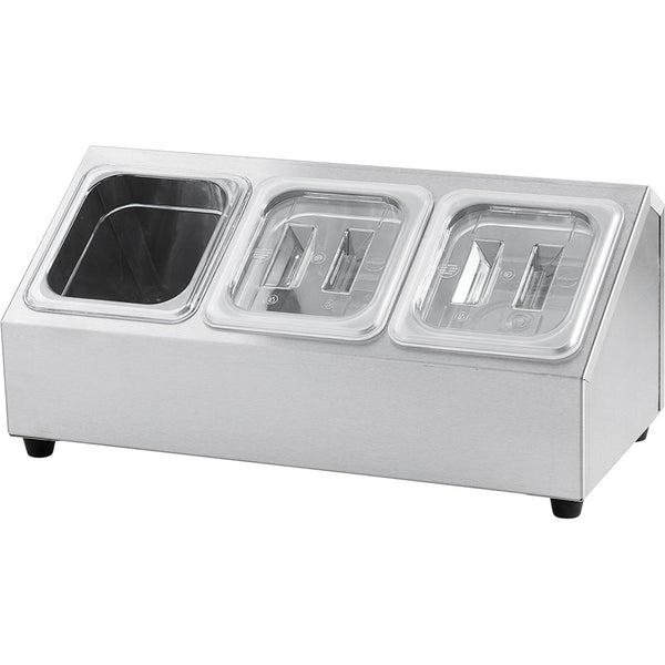 Stalgast Edelstahl Ständer für Gastronormbehälter - 3 x GN 1/6 (150 mm)