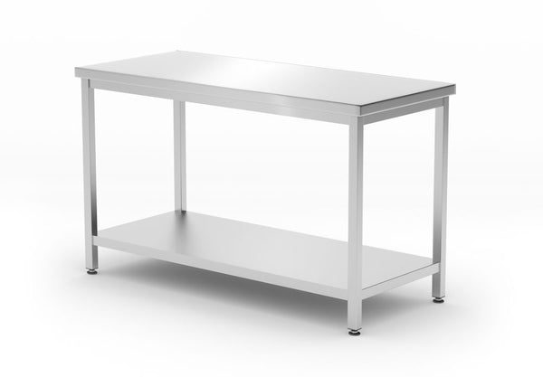 HENDI Mitteltisch mit Ablage – verschraubt, Tiefe 600 mm