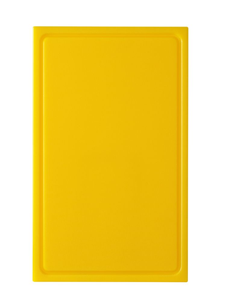 HENDI Schneidebrett mit Saftrinne, gelb 530x325x20 mm HDPE