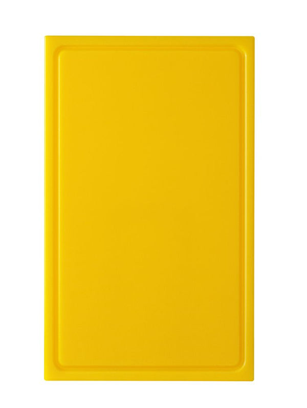 HENDI Schneidebrett mit Saftrinne, gelb 530x325x20 mm HDPE