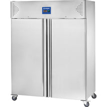 Stalgast Starline Edelstahl Doppeltür-Tiefkühlschrank mit Rädern, GN 2/1, 1480x830x2010 mm (BxTxH), 1300 L