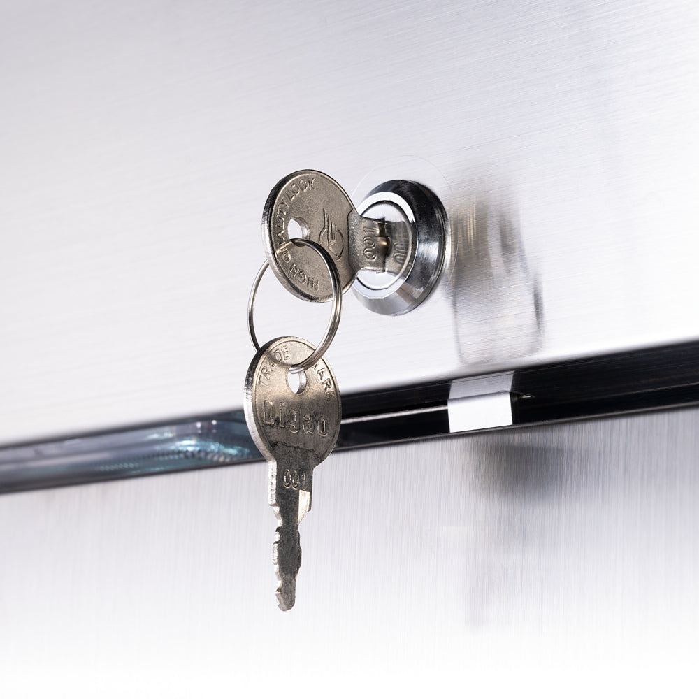 Stalgast Starline Edelstahl Doppeltür-Tiefkühlschrank mit Rädern, GN 2/1, 1480x830x2010 mm (BxTxH), 1300 L