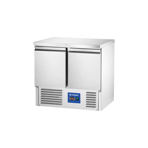 Stalgast Starline Edelstahl Kühltisch, 2-türig, GN 1/1, 900x700x875 mm (BxTxH), ohne Aufkantung