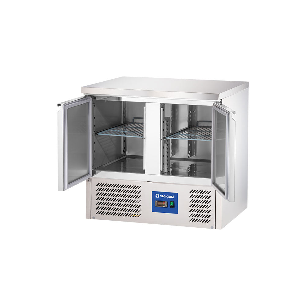 Stalgast Starline Edelstahl Kühltisch, 2-türig, GN 1/1, 900x700x875 mm (BxTxH), ohne Aufkantung