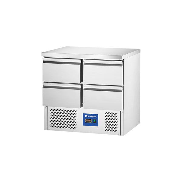 Stalgast Starline Edelstahl Kühltisch mit vier Schubladen GN 1/1, 900x700x875 mm (BxTxH), ohne Aufkantung