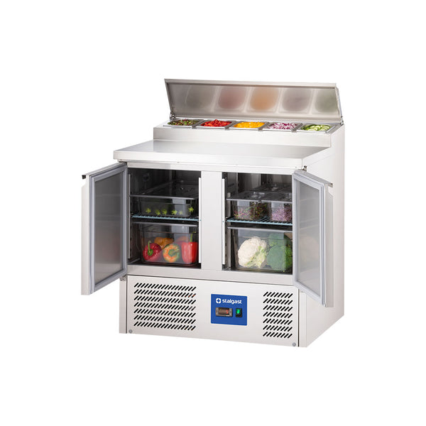 Stalgast Starline Saladette, 2-türig, GN 1/1, Aufnahme 5x GN 1/6, 900x700x1000 mm (BxTxH)
