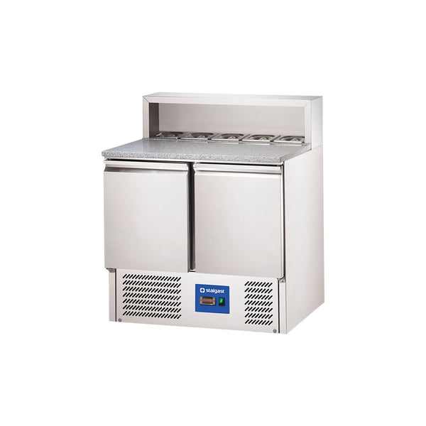 Stalgast Starline Pizzatisch, 2-türig, GN 1/1, Aufnahme 5x GN 1/6, 900x700x1090 mm (BxTxH)