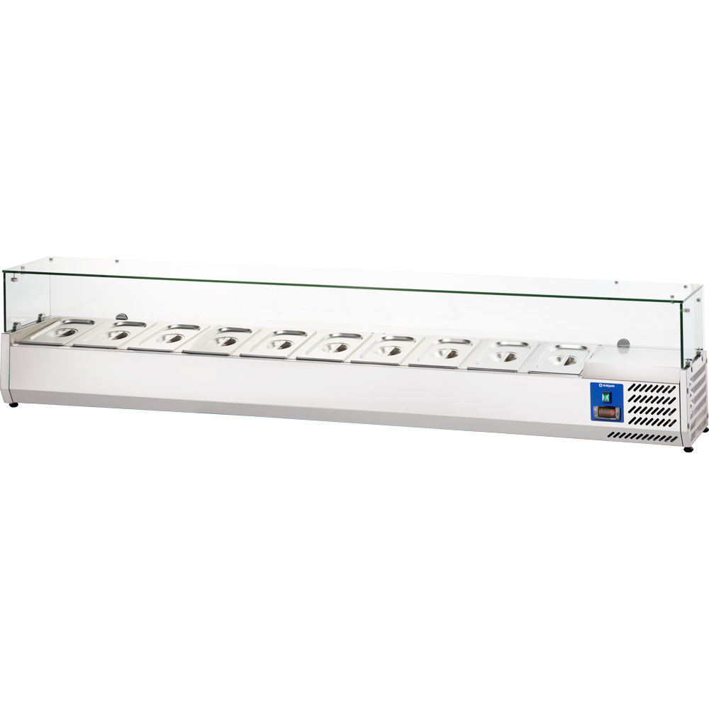 Stalgast Starline Pizzakühlaufsatz, 10x GN 1/4, Edelstahl, 2000x335x440 mm (BxTxH)