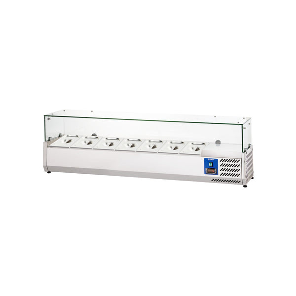 Stalgast Starline Pizzakühlaufsatz, 7x GN 1/4, Edelstahl 1500x335x440 mm (BxTxH)