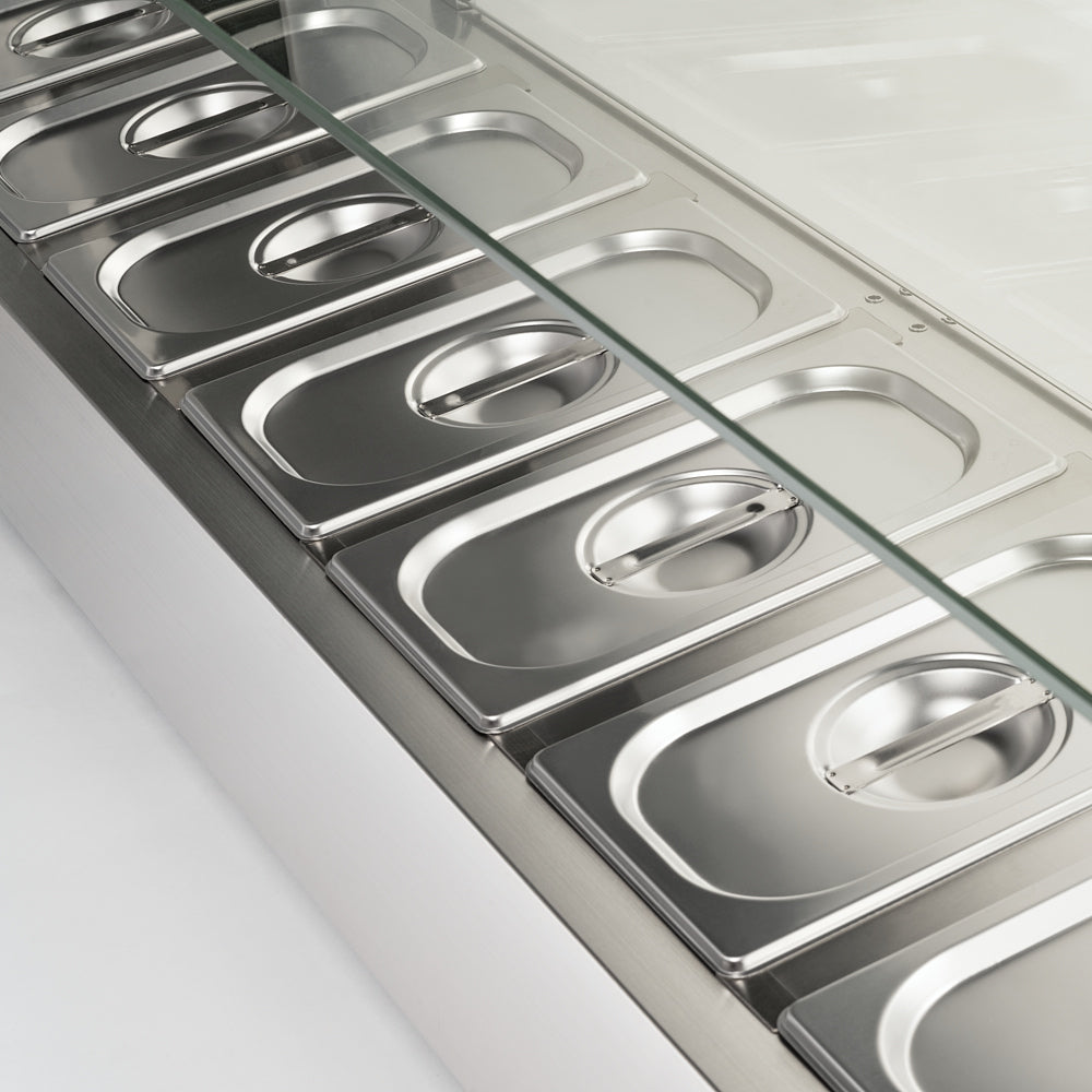 Stalgast Starline Pizzakühlaufsatz, 7x GN 1/3, Edelstahl 1600x395x440 mm (BxTxH)