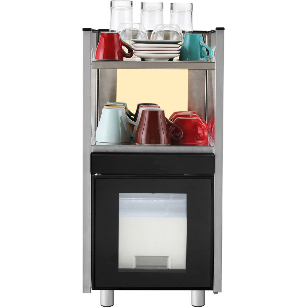 Stalgast Milchkühlschrank mit Tassenwärmer, 2 beheizbare Ebenen, 310x430x640 mm (BxTxH), 0,17 kW