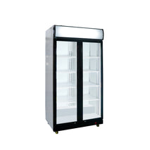 Stalgast Glastür-Kühlschrank mit Werbedisplay, zwei Flügeltüren, 870x605x1996 (BxTxH)