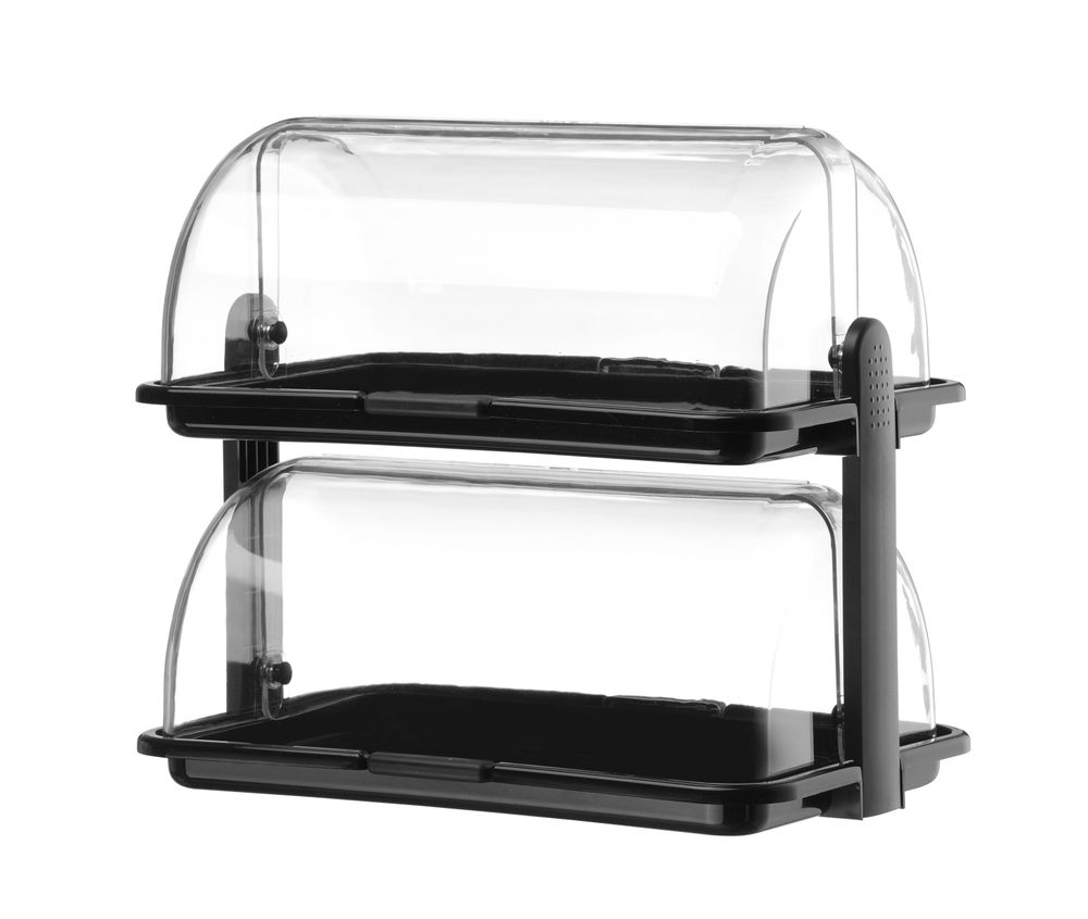 HENDI Rolltop-Display, schwarz 380x260x355 mm