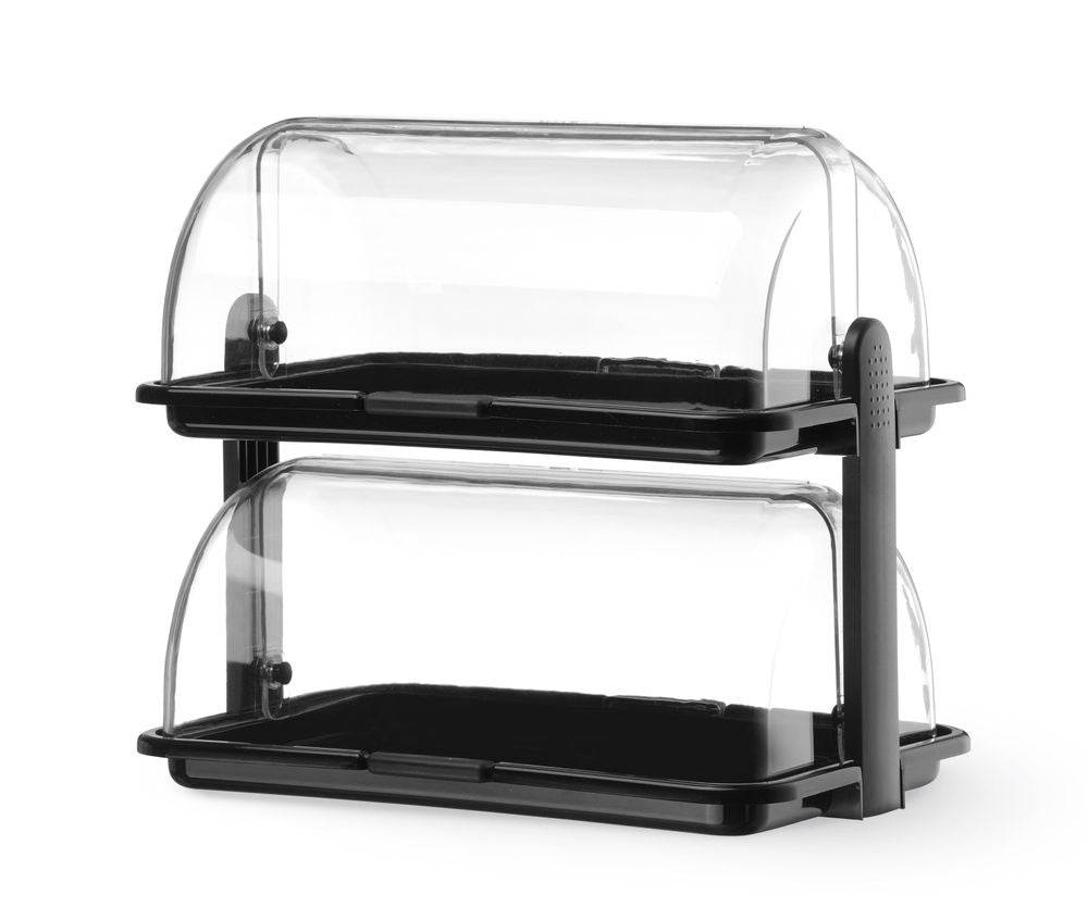 HENDI Rolltop-Display, schwarz 380x260x355 mm