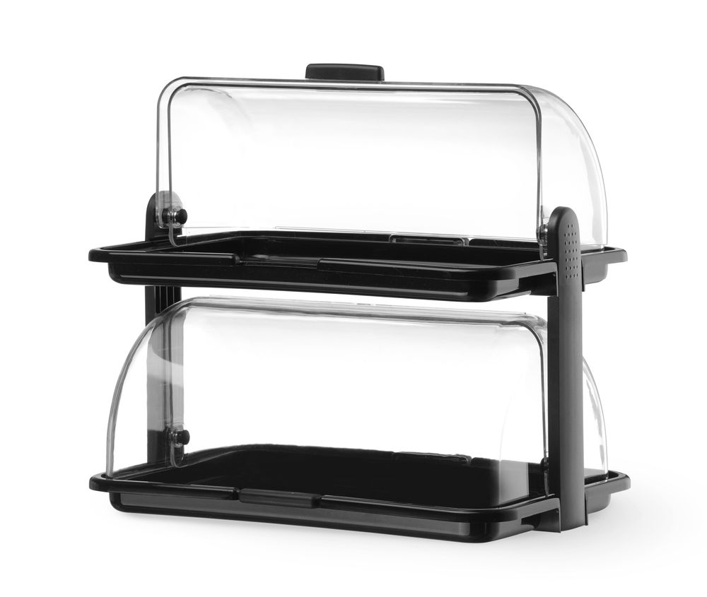 HENDI Rolltop-Display, schwarz 380x260x355 mm