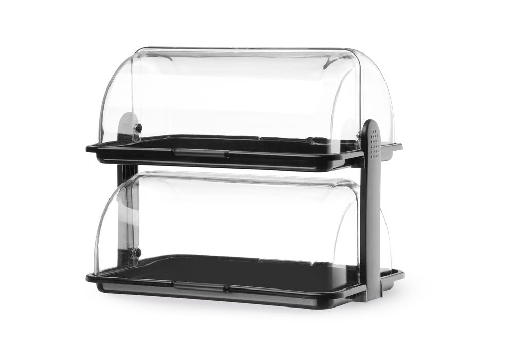 HENDI Rolltop-Display, schwarz 475x325x415 mm