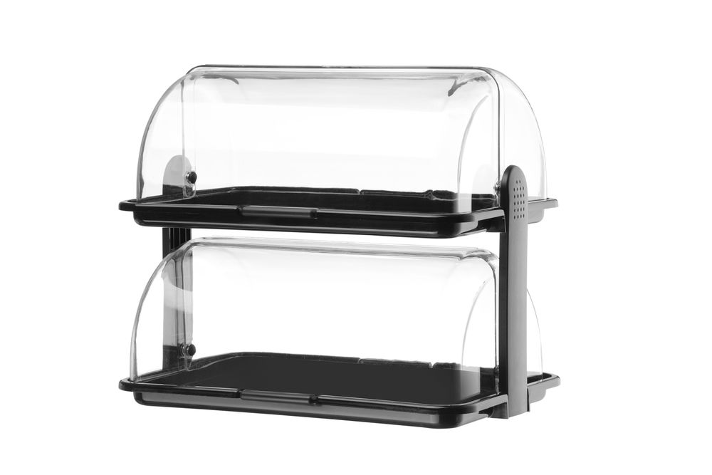 HENDI Rolltop-Display, schwarz 475x325x415 mm
