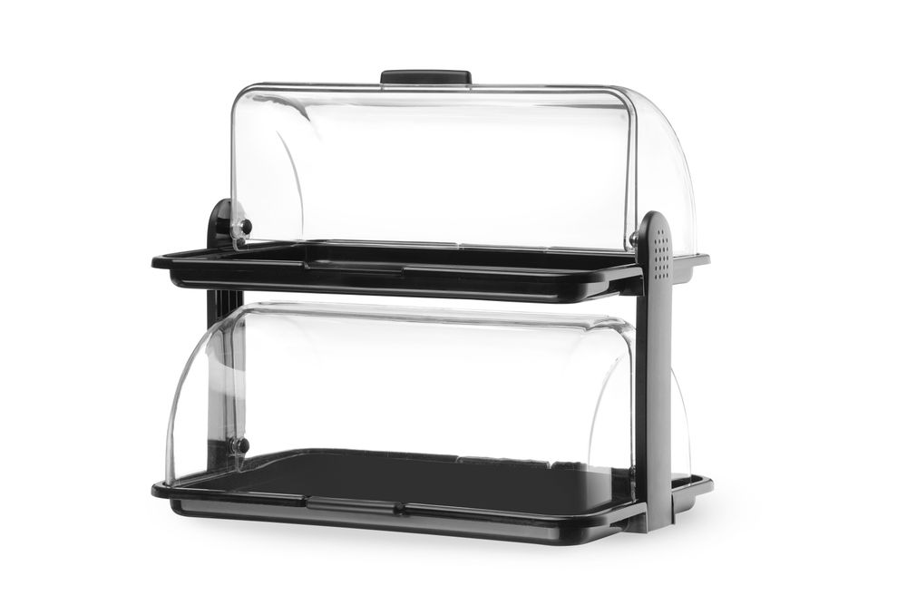 HENDI Rolltop-Display, schwarz 475x325x415 mm