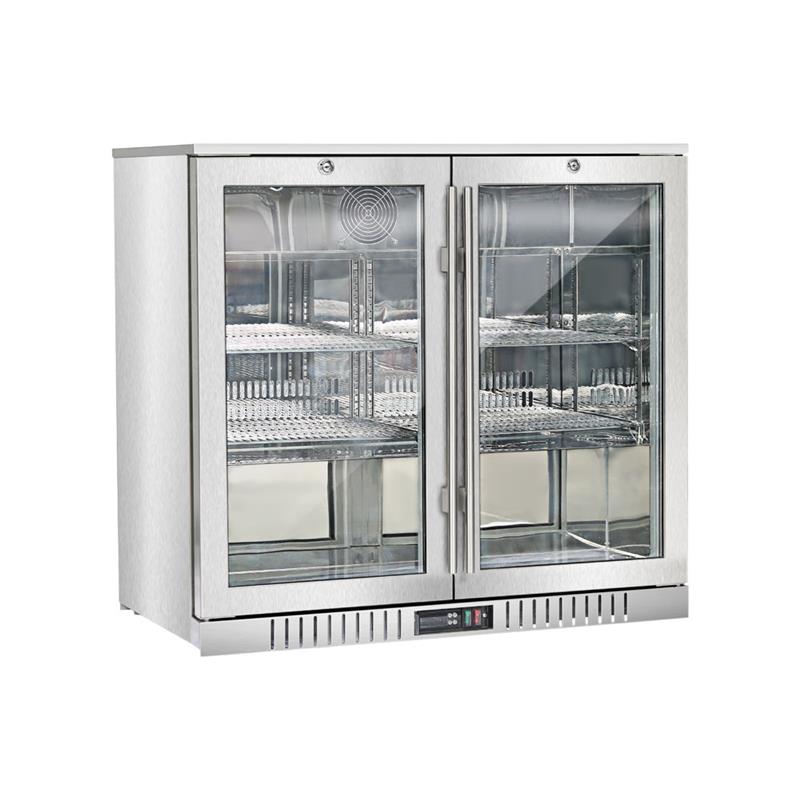 Stalgast Bar Display Cooler, zwei Flügeltüren, 900x530x835 mm (BxTxH), Edelstahl