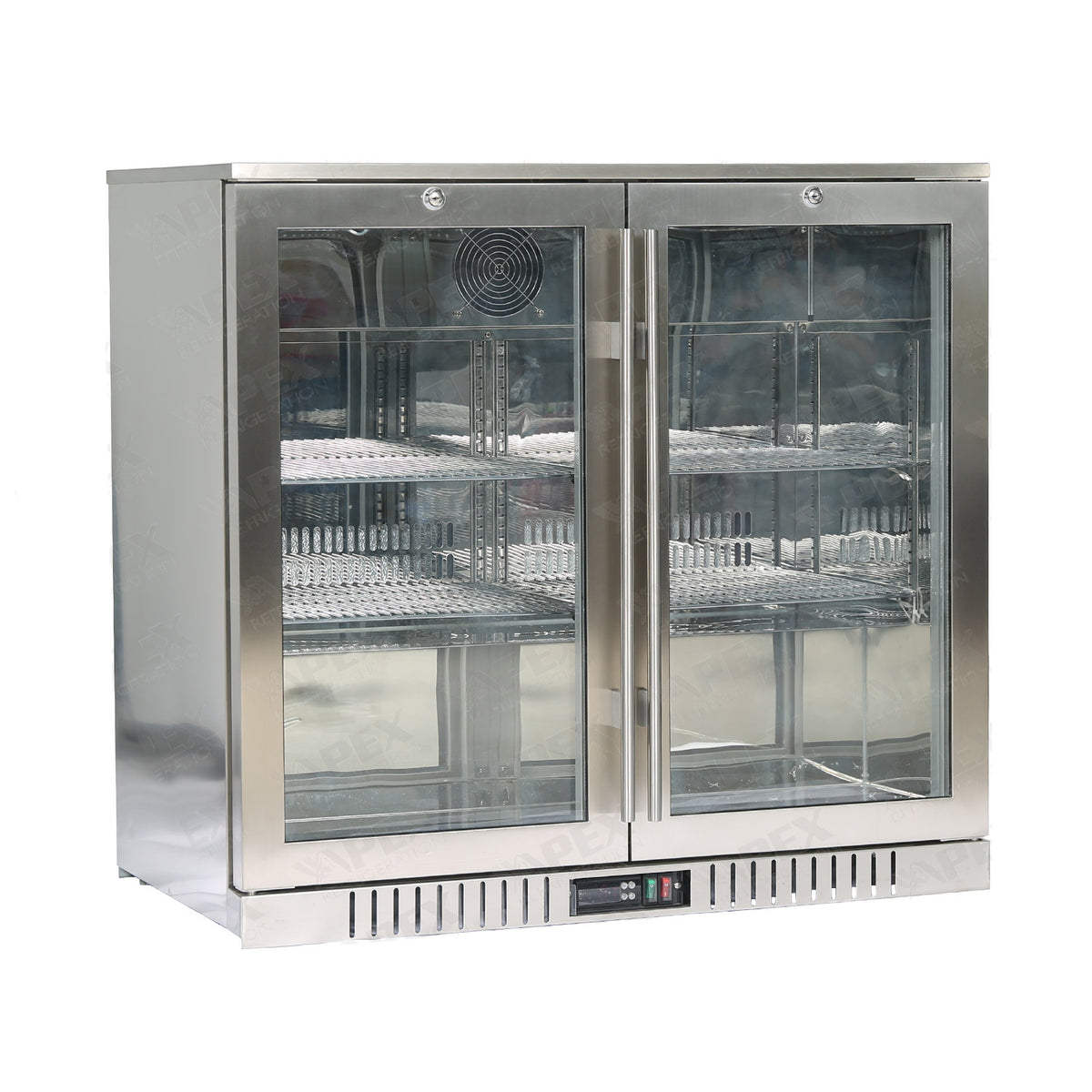 Stalgast Bar Display Cooler, zwei Flügeltüren, 900x530x835 mm (BxTxH), Edelstahl