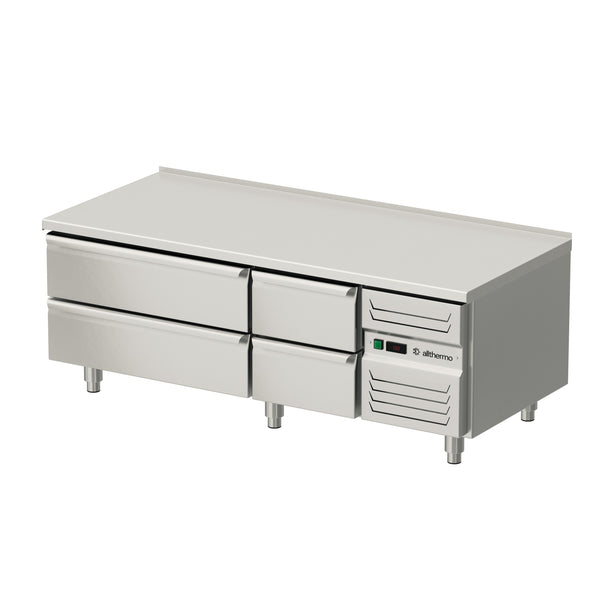 Stalgast Unterbaukühltisch mit vier Schubladen, GN1/1 und GN 2/1, 1600x700x600 mm (BxTxH)