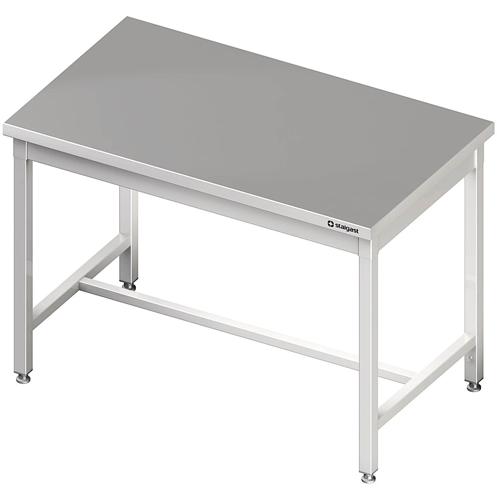 Stalgast Zentralarbeitstisch mit mittiger Strebe 1800x800x850 mm, ohne Aufkantung, verschweißt