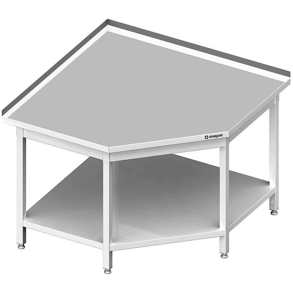 Stalgast Eckarbeitstisch mit Grundboden 600x600x850 mm, mit Aufkantung, verschweißt