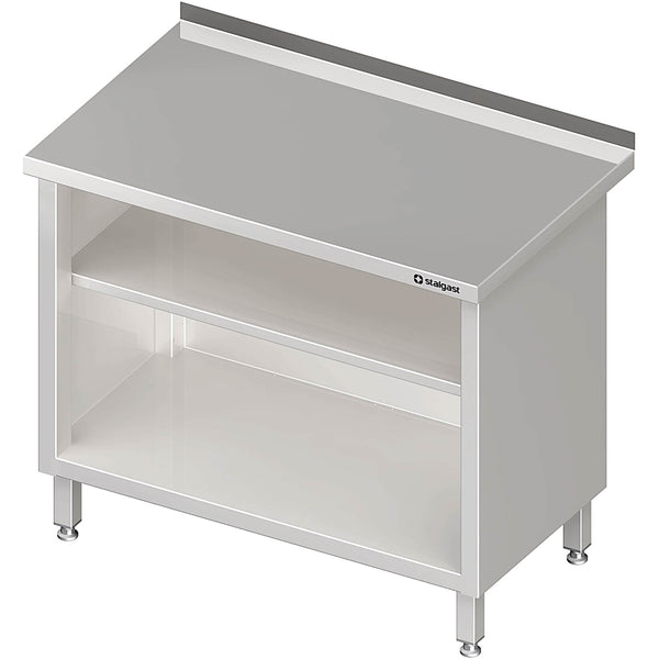 Stalgast Arbeitsschrank offen, mit Grund- und Zwischenboden, 1300x700x850 mm, mit Aufkantung, verschweißt