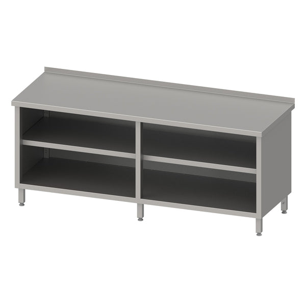Stalgast Arbeitsschrank offen mit Grund-und Zwischenboden 2000x600x850 mm, mit Aufkantung, verschweißt