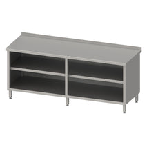 Stalgast Arbeitsschrank offen mit Grund-und Zwischenboden 2000x700x850 mm, mit Aufkantung, verschweißt