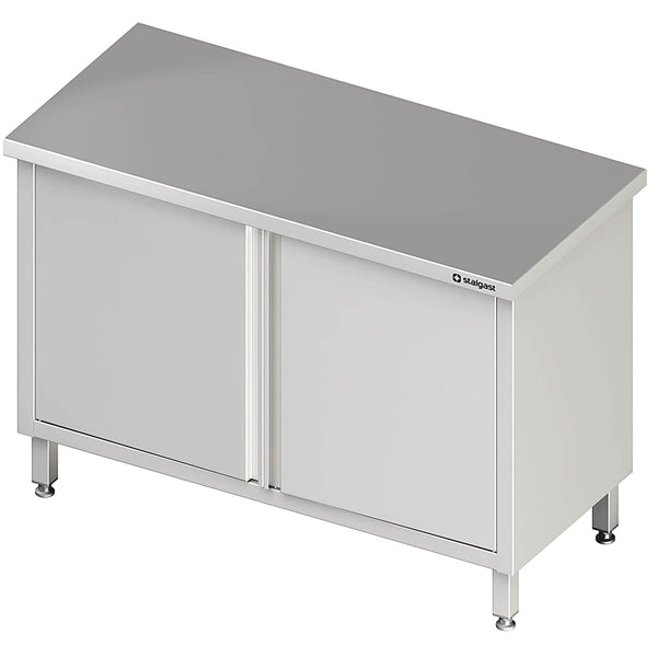 Stalgast Durchreicheschrank mit Flügeltüren, 800x600x850 mm, ohne Aufkantung, verschweißt