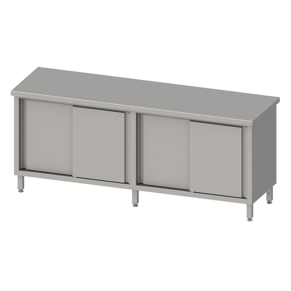 Stalgast Durchreicheschrank mit Schiebetüren 2000x600x850 mm, ohne Aufkantung, verschweißt