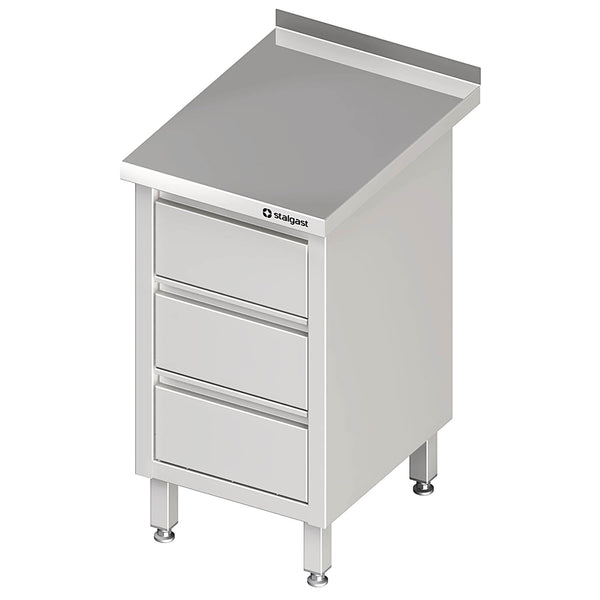 Stalgast Schubladenschrank mit 3 Schubladen, 450x700x850 mm, mit Aufkantung, verschweißt