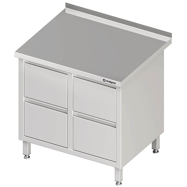 Stalgast Schubladenschrank mit 2x2 Schubladen, 840x700x850 mm, mit Aufkantung, verschweißt