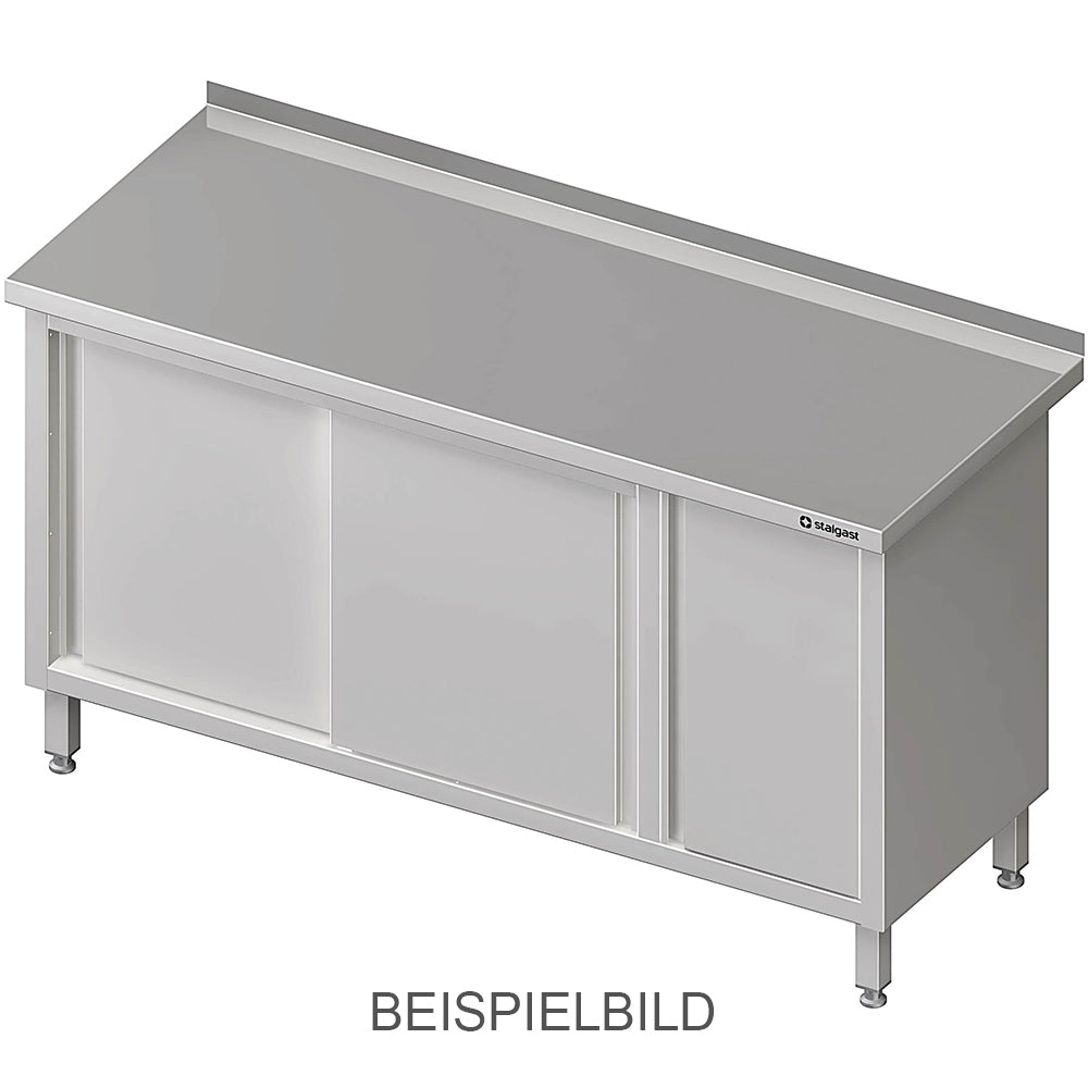 Stalgast Arbeitsschrank mit Schiebetüren 2000x700x850 mm, mit Flügeltürschrank rechts, mit Aufkantung, verschweißt