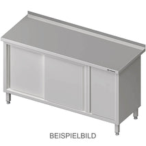 Stalgast Arbeitsschrank mit Schiebetüren 2000x700x850 mm, mit Flügeltürschrank rechts, mit Aufkantung, verschweißt