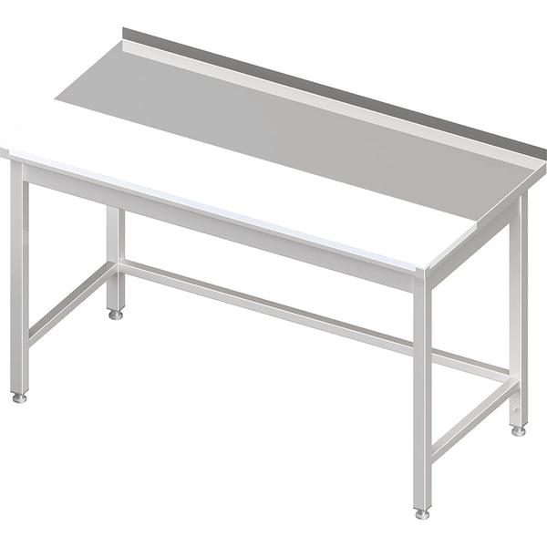 Stalgast Arbeitstisch ohne Grundboden, 900x700x850 mm, mit bündig eingelassener PE-Schneideplatte, mit Aufkantung, verschweißt
