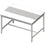Stalgast Zentralarbeitstisch mit mittiger Strebe 1700x1400x850 mm, zwei bündig eingelassene PE-Schneidplatten, ohne Aufkantung, verschweißt