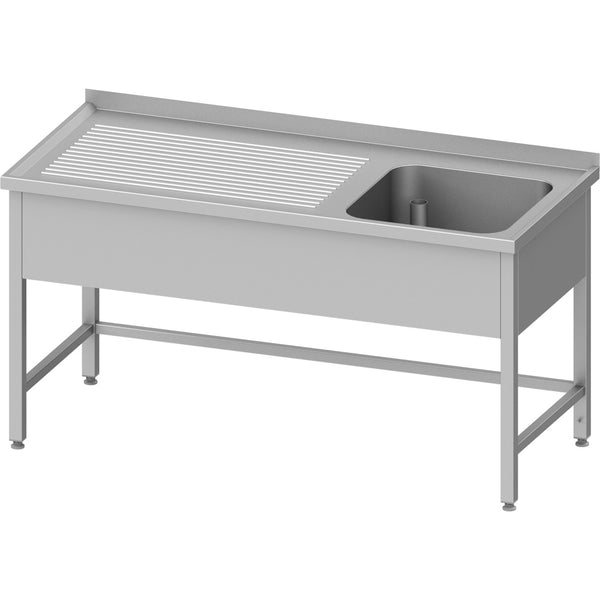 Stalgast Spültisch ohne Grundboden 1700x700x850 mm, mit einem Becken rechts, mit Aufkantung, verschweißt