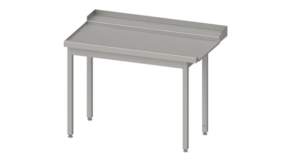Stalgast Ablauftisch, Korbführung mit Gefälle, ohne Grundboden 1600x750x880 mm, Anbauseite links, mit Aufkantung, verschweißt