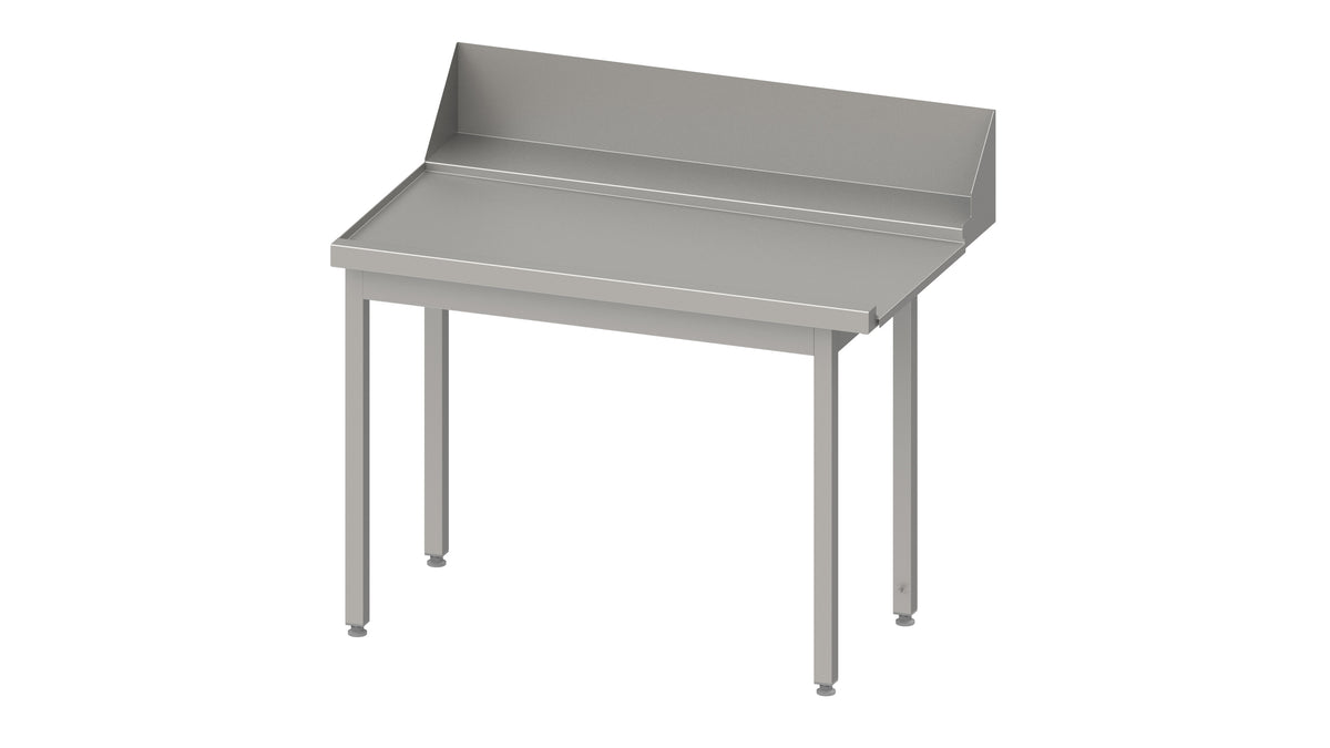 Stalgast Ablauftisch"PRO", Korbführung mit Gefälle, ohne Grundboden, 800x750x880 mm, Anbauseite links, mit Aufkantung 200 mm, verschweißt