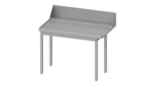Stalgast Ablauftisch"PRO", Korbführung mit Gefälle, ohne Grundboden, 800x750x880 mm, Anbauseite links, mit Aufkantung 200 mm, verschweißt
