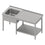 Stalgast Cheftisch mit Grundboden unter der Arbeitsfläche, mit einem Becken links 1600x700x850 mm, mit Aufkantung, verschweißt
