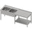 Stalgast Cheftisch mit Grundboden unter der Arbeitsfläche, mit zwei Becken links 1800x700x850 mm, mit Aufkantung, verschweißt