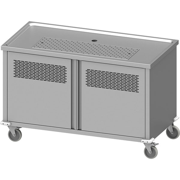 Stalgast Mobile Biertheke auf hochwertigen Blickle-Rollen, 1400x700x900 mm