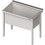 Stalgast Topfspüle mit einem Becken, 900x700x850 mm, 400 mm Beckenhöhe, mit Aufkantung, verschweißt